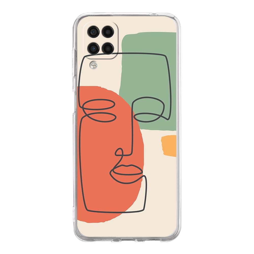 Phone Case for Samsung Galaxy A13 A51 A71 A21S A12 A31 A52 A41 A23 A53 A73 A32 5G A03S Cover Couples Flower One Line Wall Art