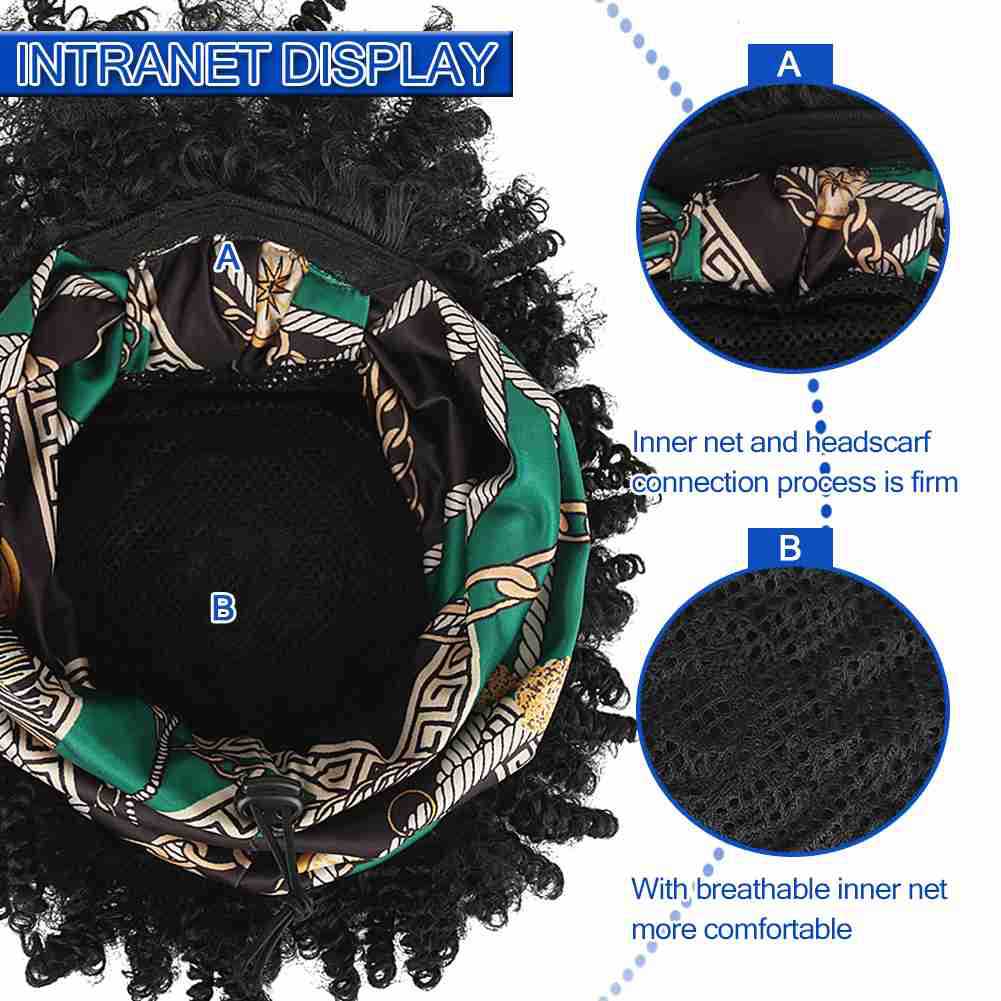 Short Afro Kinky Curly Headband Wigs Wholesale Ombre Brown Heat Resistant Fibre Synthetic Hair Headband Wigs for Black Women