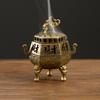 Vintage Alloy Incense Burner Stick Holder Three Legged Hollow Out Mini Sandalwood Censer Incense Burner Home Decoration