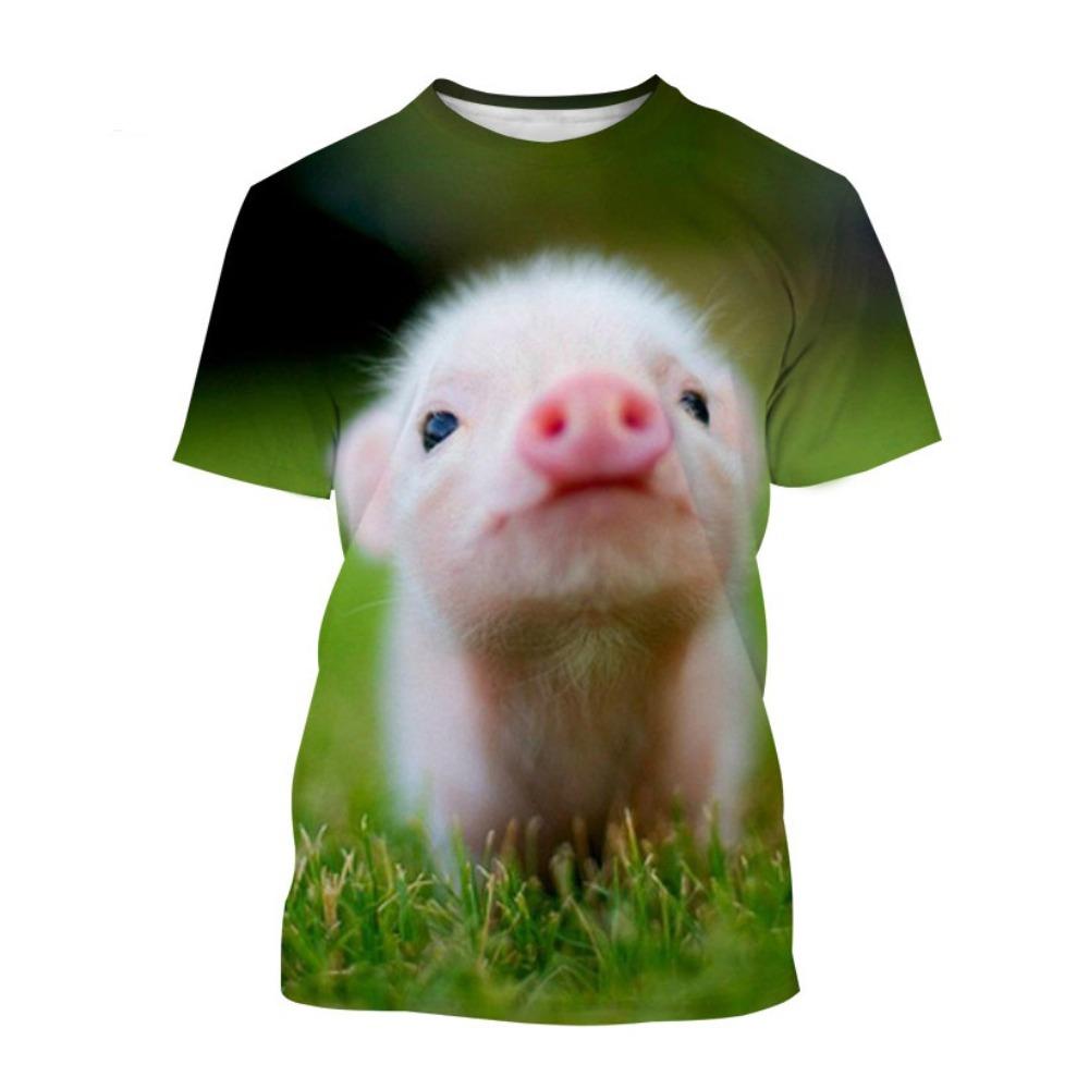 Modă Nouă Drăguț Porc Animal Imprimare 3D Tricou Bărbați și Femei Vară Casual Mânecă Scurtă Streetwear Cămașă Topuri
