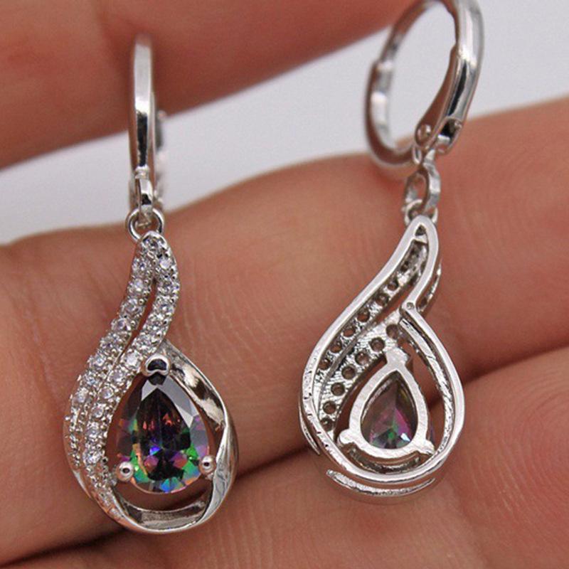 Colorful Seven-Color Zircon Ear Cuffs & Tassel Earrings for Women