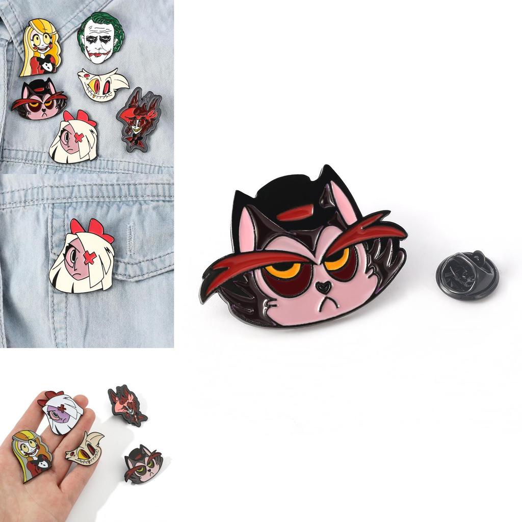 Hazbin Hotel Cartoon Drip Oil Alloy Brooch Geometric Style Factory Direct Sales