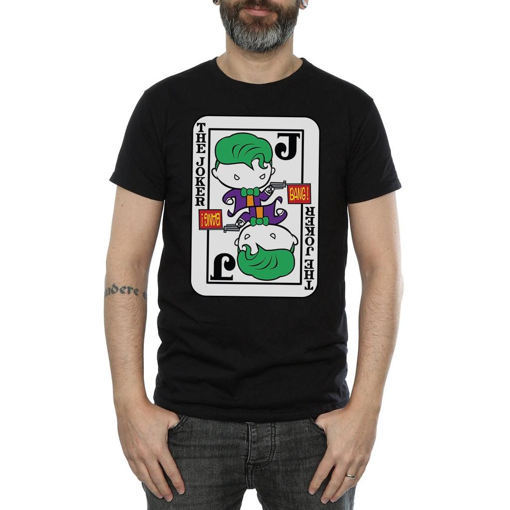 DC Comics Tricou pentru bărbați cu cărți de joc Chibi Joker