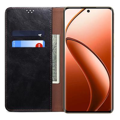 Funda para Realme 12 Pro 5G/12 Pro+ 5G con Textura de Cuero Waxy Crazy Horse, Funda de Teléfono tipo Cartera con Soporte