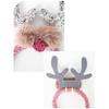 Cartoon Reindeer Headbands with Antlers and Ears Child's Christmas Hair Accessory Festive Hair Accessory for Kids