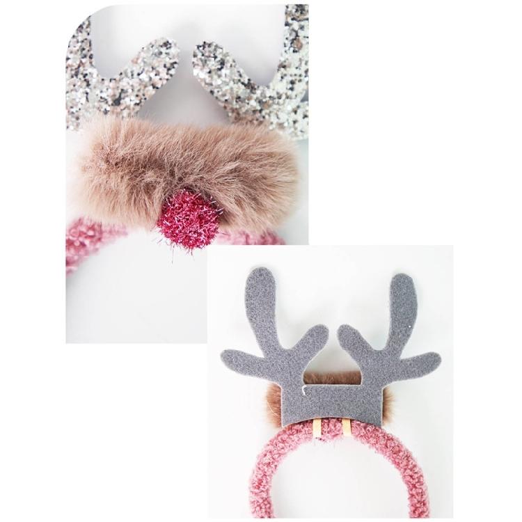 Cartoon Reindeer Headbands with Antlers and Ears Child's Christmas Hair Accessory Festive Hair Accessory for Kids