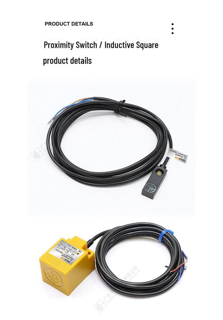 Central Connection Inductive Proximity Sensor, Square Type, Metal Detection, PNP & NPN Normally Open.