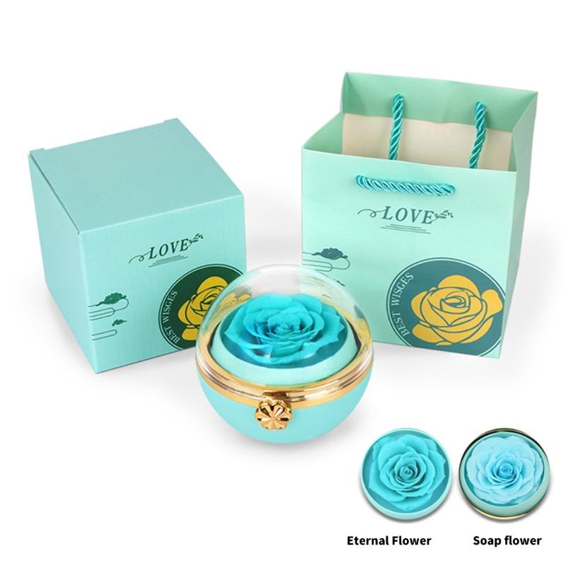 Creative Rotating Designs Flower Jewelry Holder Symbolizing Everlastings Love for Proposals and Anniversaries Storage