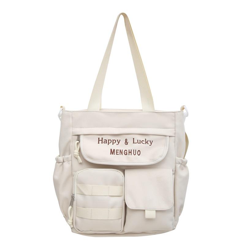 Color Satchel Letter Study Bag Student Tutoring Bag Shoulder Bag Style Harajuku