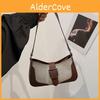 Vintage Contrasting Color Underarm Purse With Large Capacity For Winter Wear