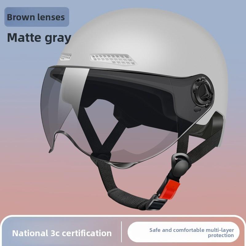 Helmet, Electric Car, Men's and Women's ABS Half Helmet, Sun Protection, UV Protection, Cycling Helmet, Summer Breathability