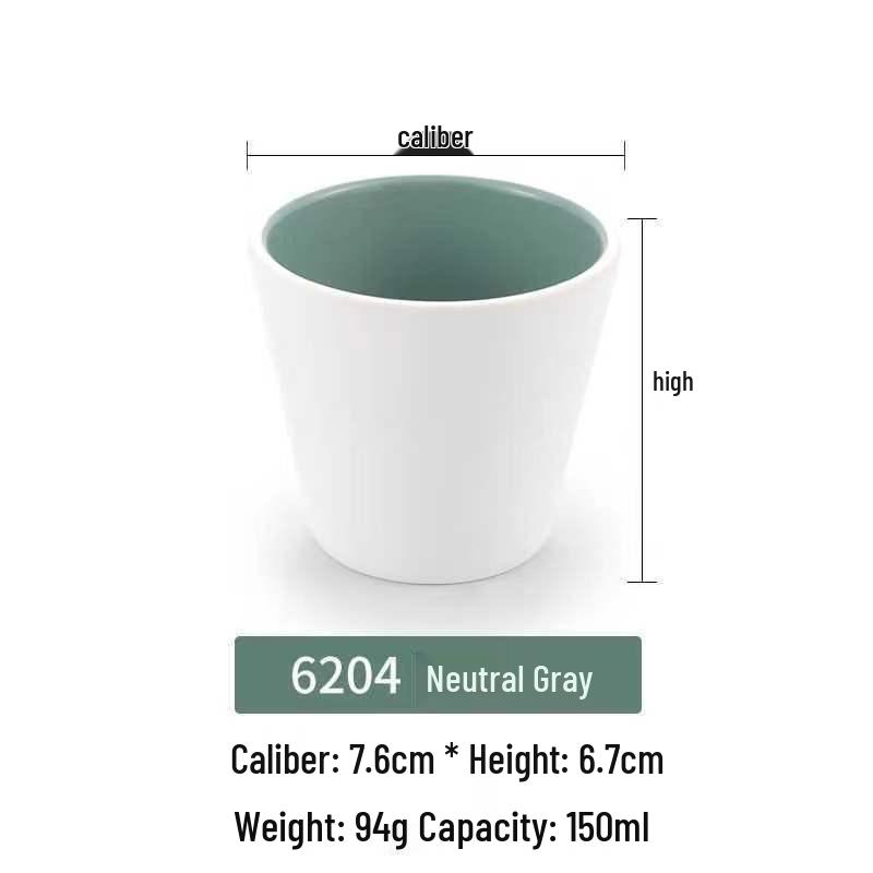 Dual-Color Melamine Tea Cup - Porcelain-Like Plastic Cup for Restaurants, Hot Pots, and Cafeterias