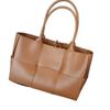Large Capacity Cowhide Woven Tote Bag Genuine Leather Women's New Simple Shoulder Handbag Daily Commute