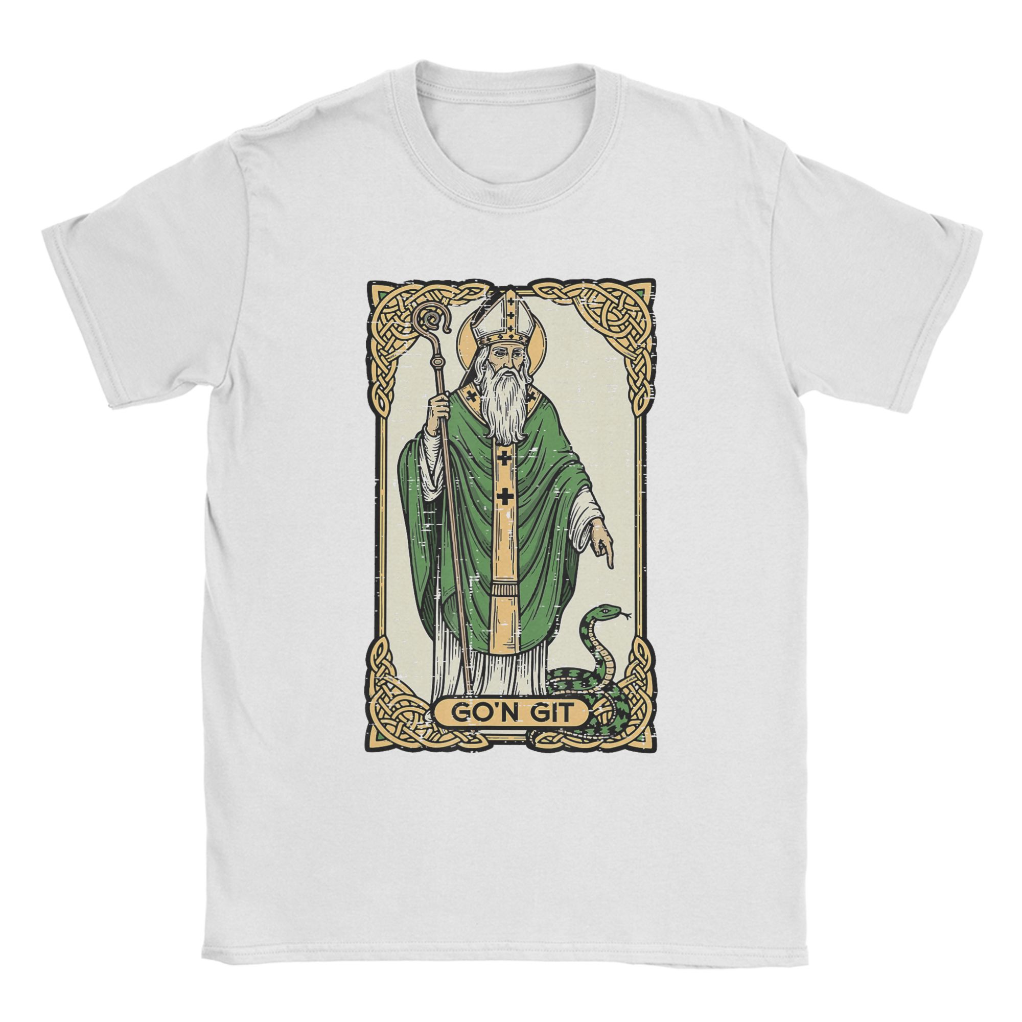 St Patrick Snake Gon Git Unisexs T Shirt Saint Irish Vintage Tee Shirt Short Sleeve O Neck TShirt 100 Cotton Gift Idea Tops S