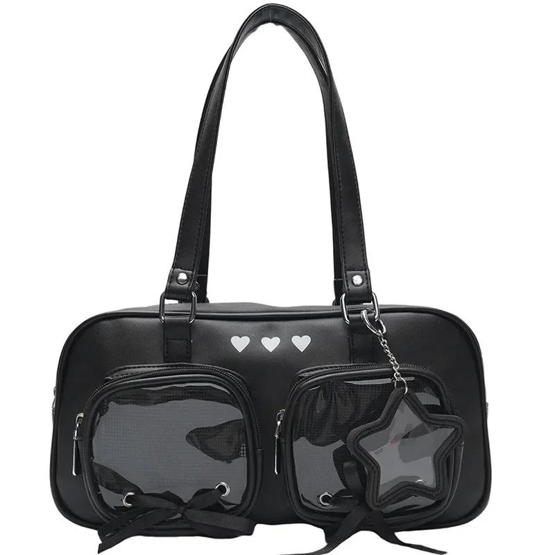

1Pc New Niche Design Women s Bow Harajuku Cute Ita Bag Jk Uniform Ulzzang Shoulder Bag for Girls Y2K Cartoon Handle Bag
