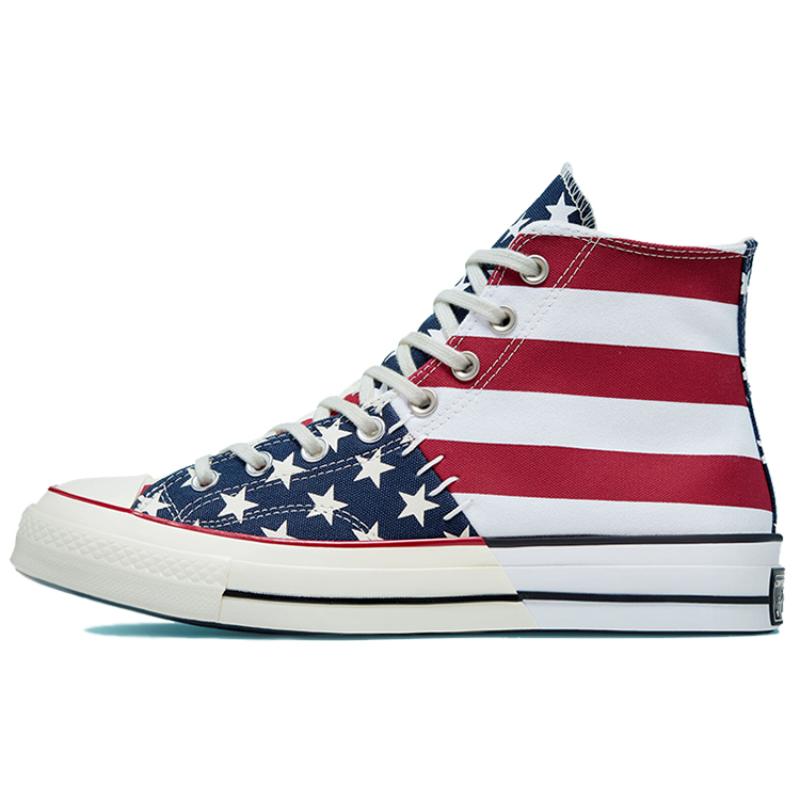 

Converse 1970s Archive Restructured High Top Round-toe Lace-up High-Top Espadrilles Unisex Red and Blue 42