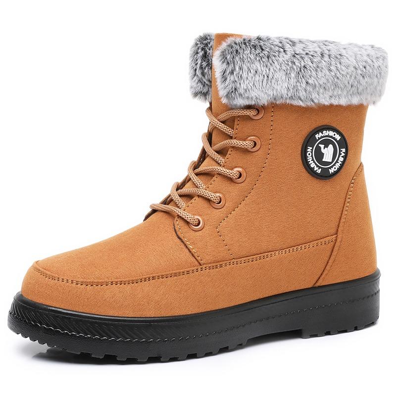 Shoes women's shoes winter new cotton boots piled thickened medium help warm snow boots pedal cotton shoes