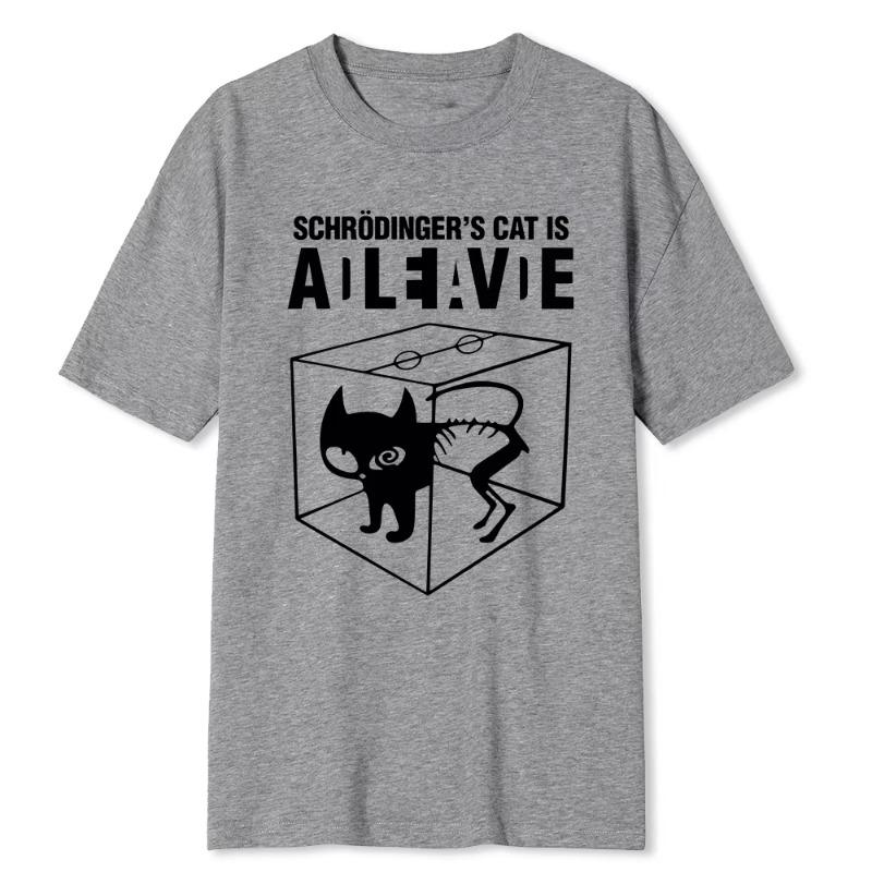 2025 Top Quality Schrodinger Cat Summer Print Fashion Loose Round Neck Short Sleeve Casual Big Bang Women's T-shirt