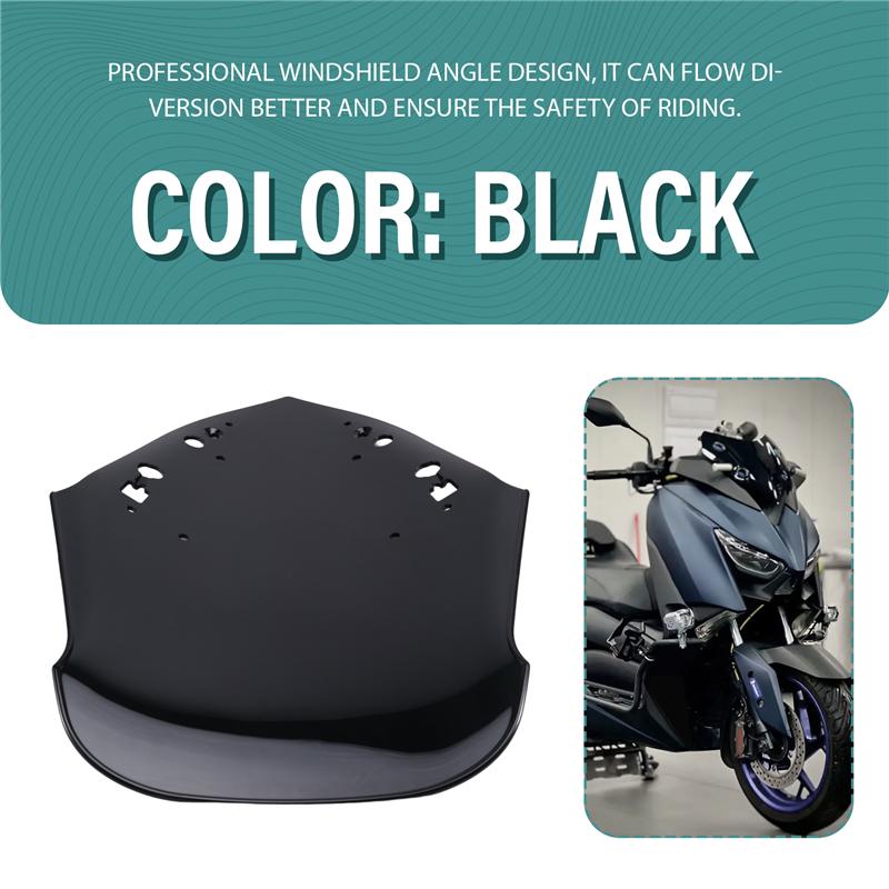 For X-MAX 300 2017- Compatible Motorcycle Front Windscreen Shield Deflector Guard Black
