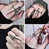 Gothic Cross Sword Ring for Women - European & American INS Style with Chain Tassel & Skull Design
