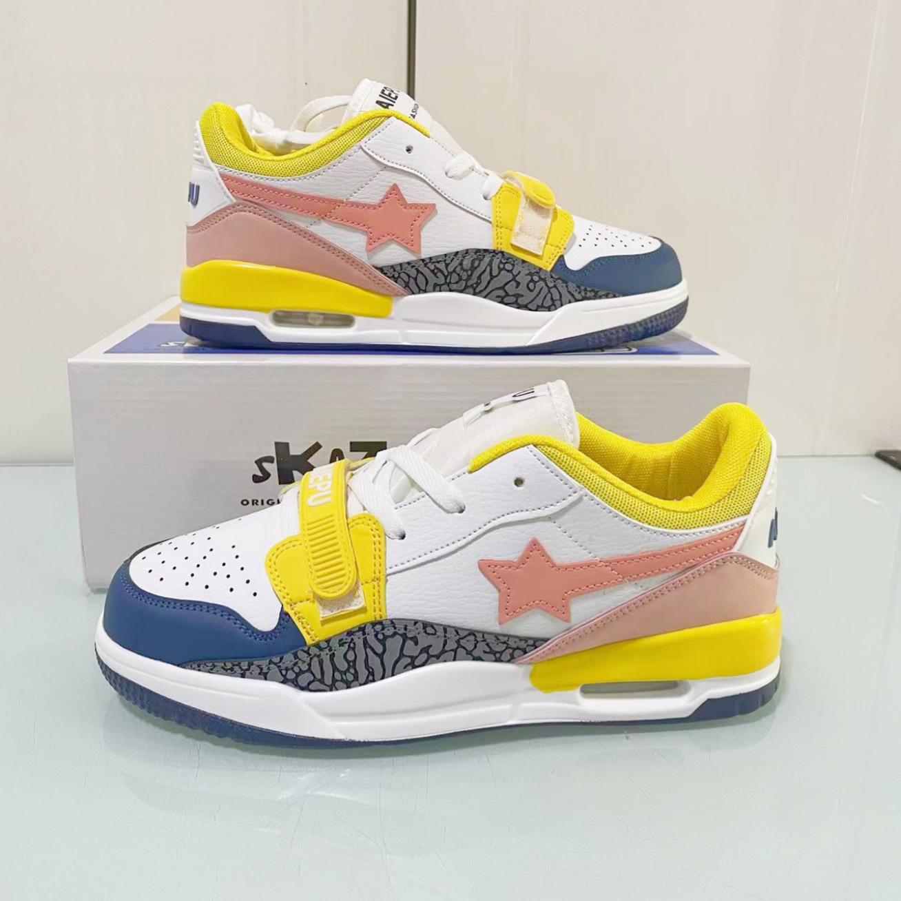 Высококачественные контрастные цветные кроссовки в стиле колледжа с воздушной подушкой, повседневная пара для бега, дышащая спортивная обувь Харадзюку 35