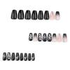 Black Gradient Plum Blossom Nail Pieces - Short Ballet, Detachable, New Chinese Style, Wearable
