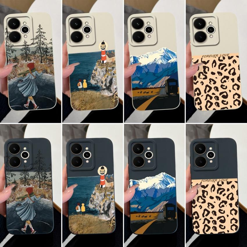 For Realme 15 15T 15X C21Y C25Y Note 70 70T C71 C73 C33 C35 Phone Shell Fashion Leopard Print Patterns Anti Drop Cases For Realme Silicone Back Covers