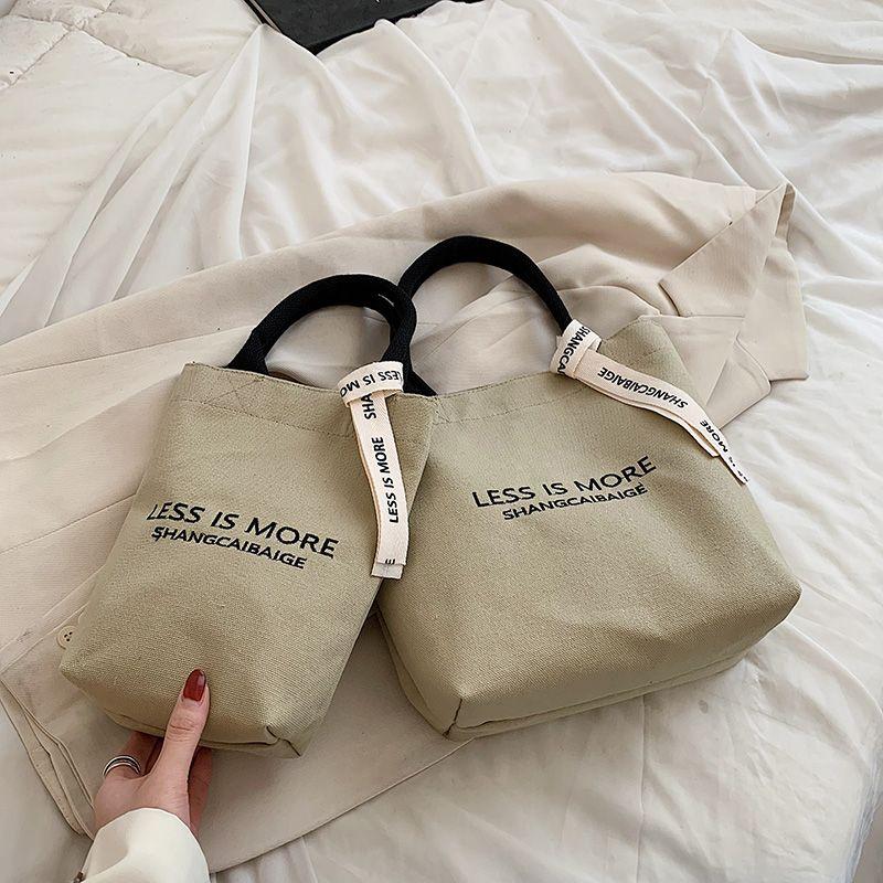 

Women s Bag Minimalist Spring Leisure Internet Celebrity Canvas Bag Large khaki