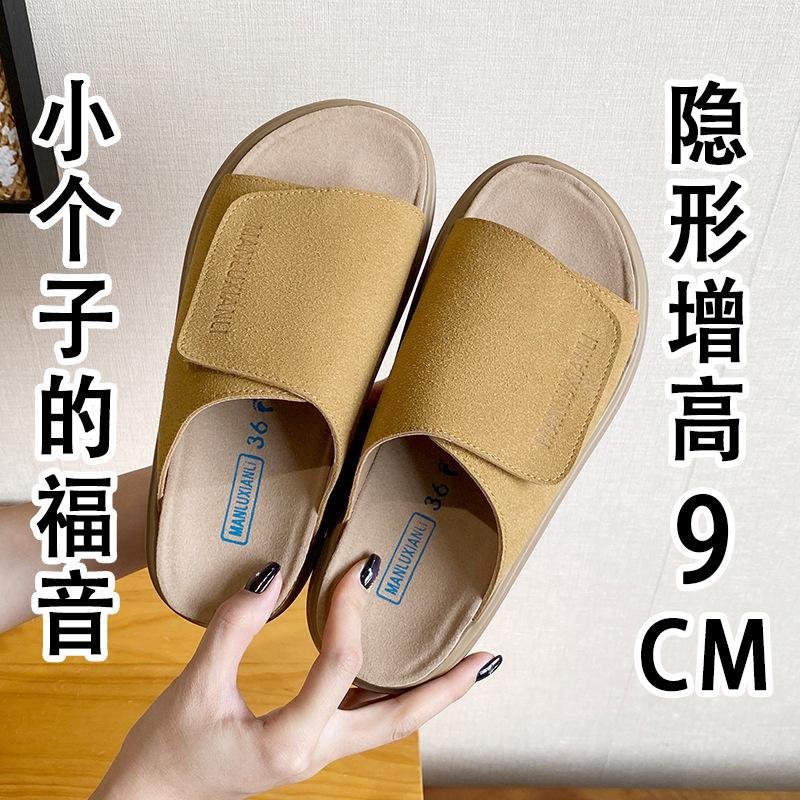 

9СМ увеличение внутренней высоты толстая подошва маленькие сандалии женские летняя обувь новая липучка маленький размер 33 для улицы 38 малиновый