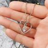 Silver Plated Infinity Heart CZ Pendant Necklace, Princess Cut Love Cable Chain Necklace for Women