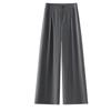 Women's Gray Wide-Leg A-Line Pants - Spring/Summer 2025 Collection, High-End, Loose, and Drapey Style.