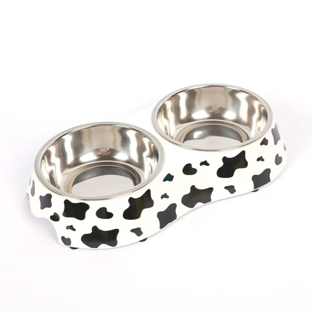 

Melamine Stainless Steel Dog Bowl Double Layer Cat Bowl Pet Bowl Wholesale Feeding and Drinking Cat Supplies Dog Bowl Cat Feeder S белый