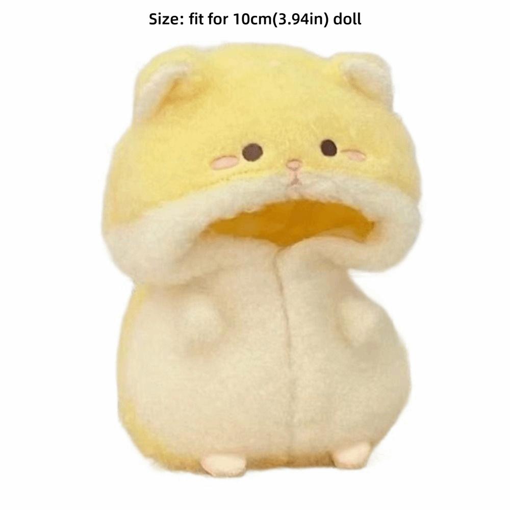Cute 10cm Clothes Cartoon Hamster Yellow Jumpsuits Set Playing House Hairy Miniature Pajamas Gift