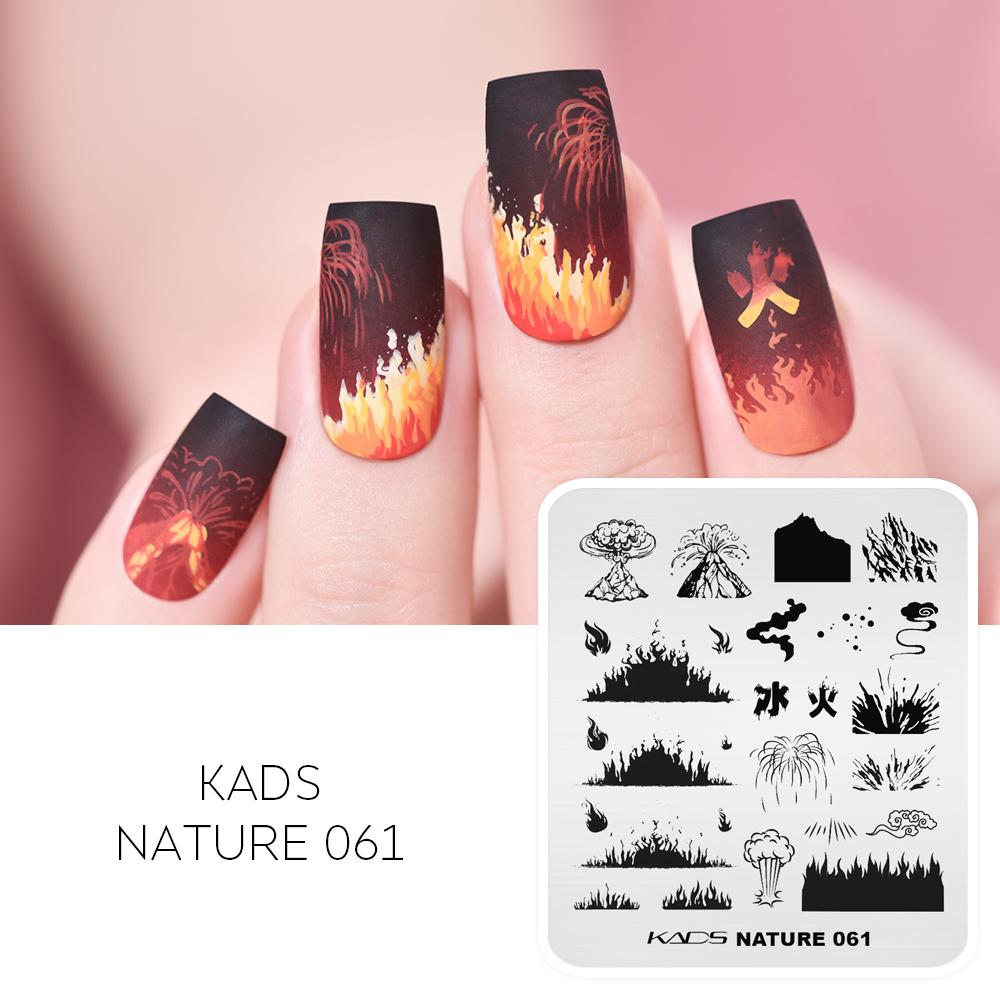 kads Nail Art Stamping Plates 63 Designs Nature Series Nail Template Stencil Plates for Nail Salon