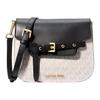 Polyester With Cow Leather And Coated Canvas With Polyurethane Saddle Bag, Shoulder Bag, Crossbody Bag 35S2GU5C1B-VANILLA BLACK