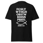 John 3:16 Abbreviation Shirt, Bible Verse Christianity Gift T-Shirt, Unisex XL