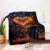 "Magical Heart Bear Wall Art Print - Romantic Home Decor"Blanket Flannel Throw Blanket for Sofa, Bed, Travel, Camping, Office, Couch, Chair,