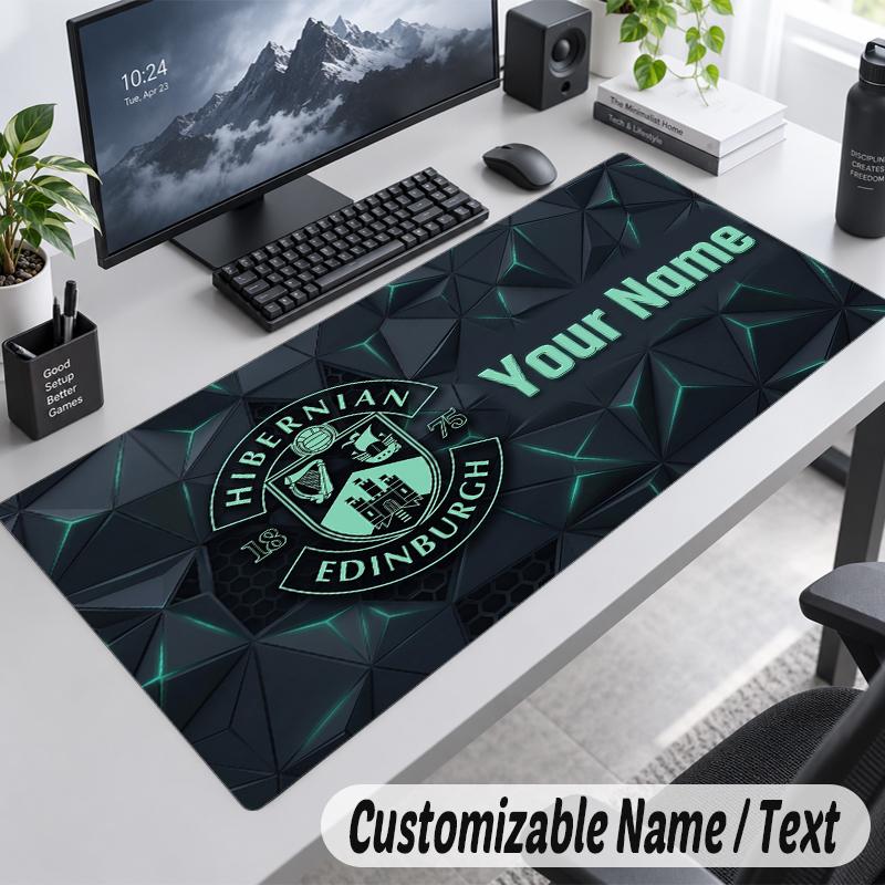 Custom Name Text Mouse Pad Hibernian FC Personalized Desk Pad For Work And Gaming