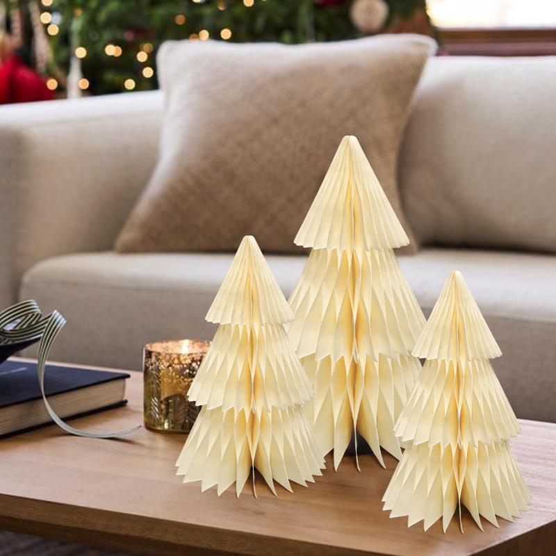 15/20/25/30Cm Mini Origami Christmas Tree Ornament Scene Props Santa Claus Mini Christmas Tree Atmosphere Decoration Supplies