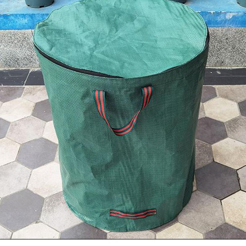 Bolsa de Residuos de Jardín de 272/500L con Tapa Cubo Plegable para Recolección de Hojas Bolsa de Almacenamiento Reutilizable para Hojas Caídas en Exteriores