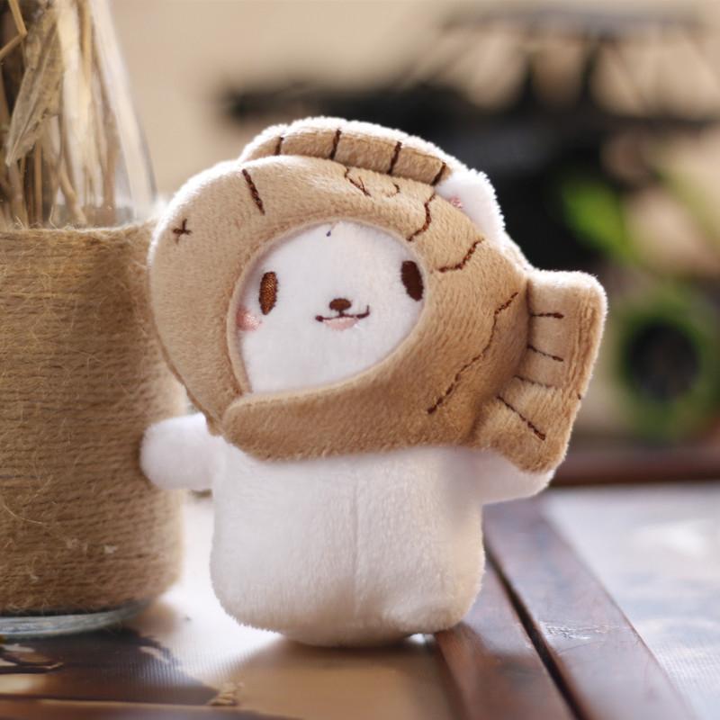 Ins Cute Cute Kitten Fish Snail Snail Snail Plush Doll Bag Hanging Keychain