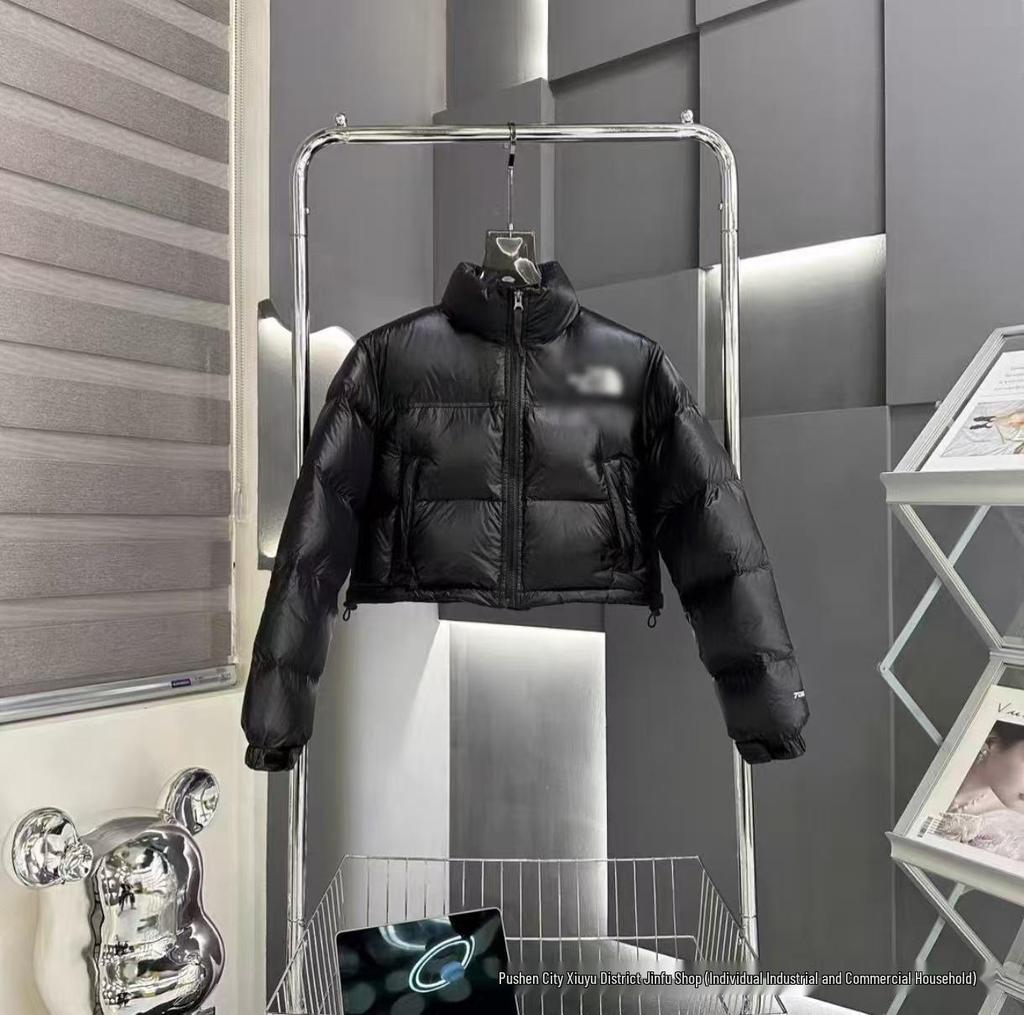 Women's 1984 North Face Down Jacket: Short, Thickened, Stand-Up Collar, Winter Streetwear