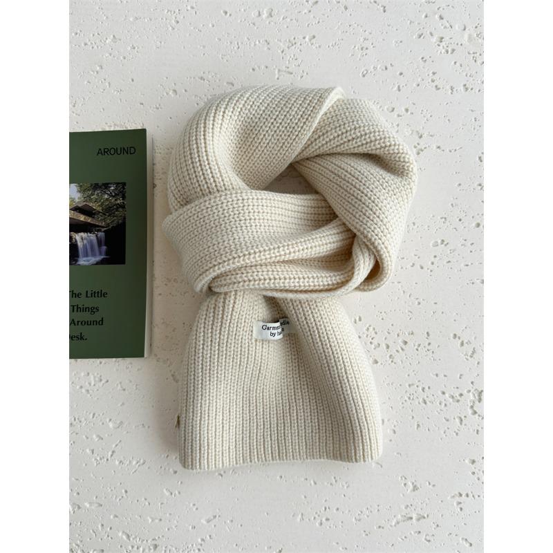 Sheep wool couple solid color knitted wool scarf women's autumn and winter value for money, thickened warm scarf