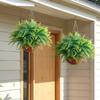 Artificial Ferns, 2 Pcs Fake Hanging Boston Fern Bush Plant with 584 Mm Hanging Length, Plastic Faux Greenery for Indoor and Outdoor Decor, For Wall,