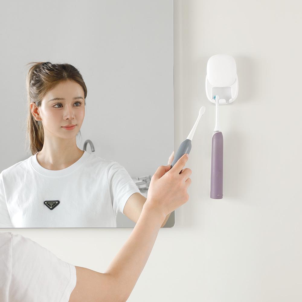 Punch-Free Wall-Mounted UVC Toothbrush Sterilizer and Dryer Holder