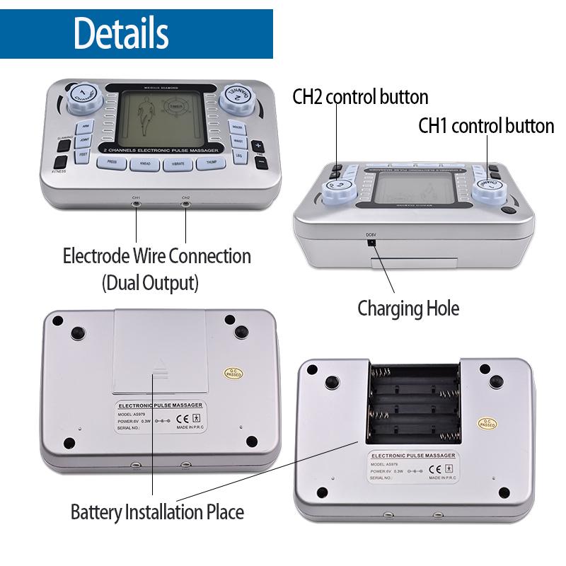 Durable And Safe Electronic Pulse Massager Tens Ems Machine Massager Electrical Nerve Muscle Stimulator Acupuncture Fat Burner Pain Relief