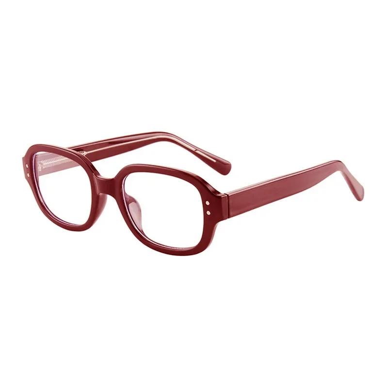Retro Square Frame Eyeglass For Women Red Computer Reading Glasses Clear Blue Light Blocking Eyewears Vintage Decorative Goggles