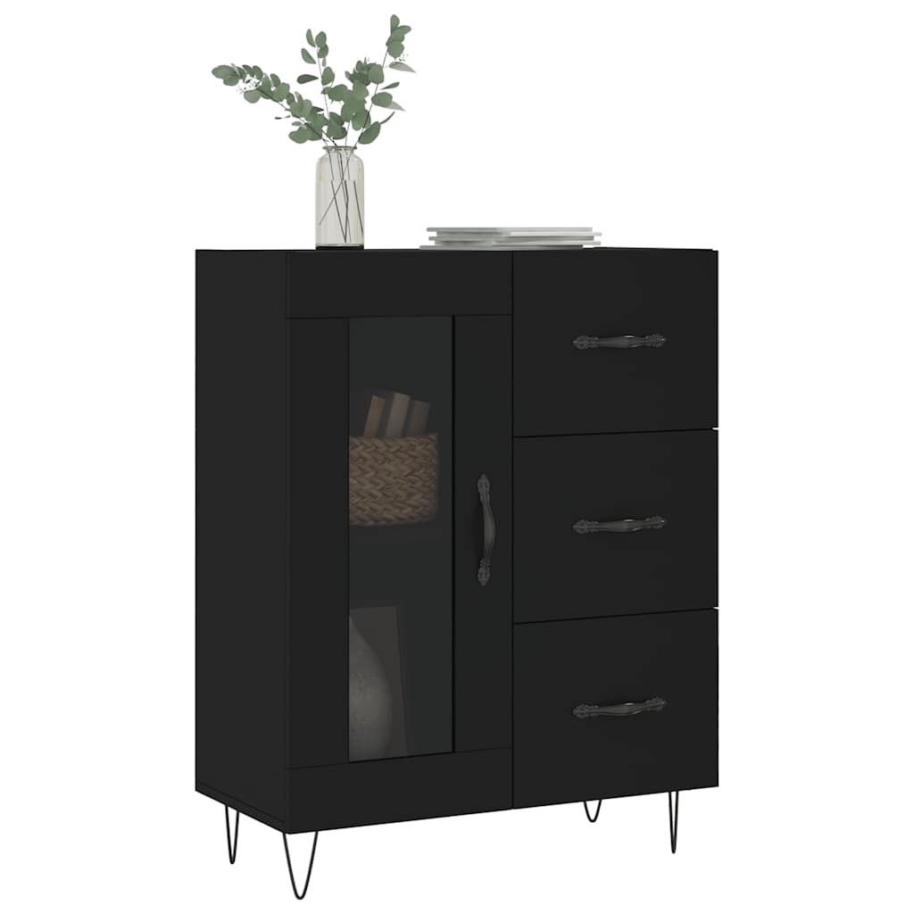 Sideboard Black 69.5 x 34 x 90 cm Particleboard