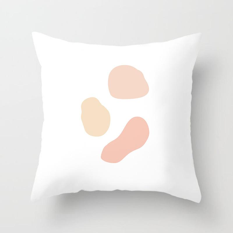 Einfache frische rosa geometrische Mond-Print-Muster Kissenbezug Haus Wohnzimmer Sofa Dekoration Kissen Kissenbezug