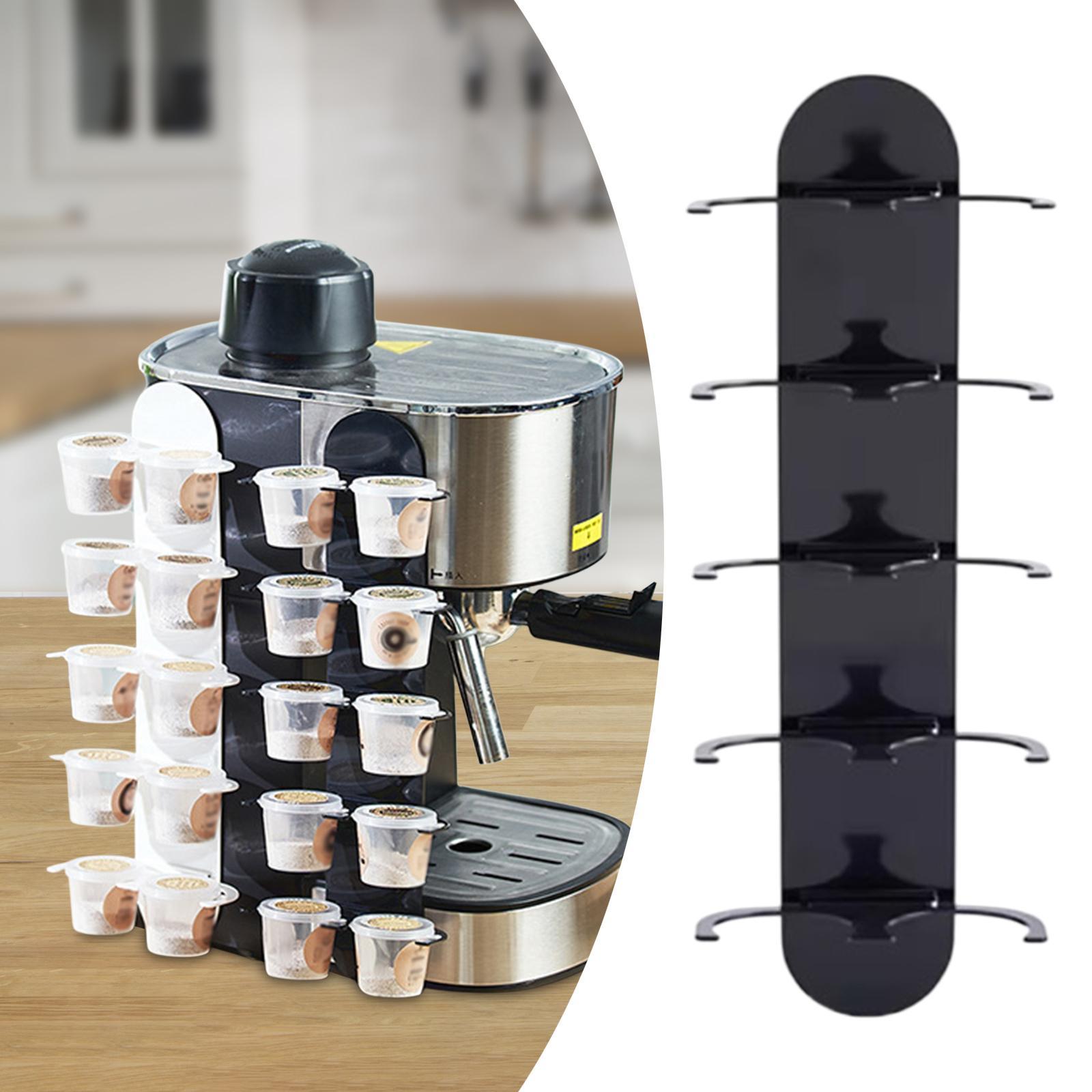 Держатель для кофейных капсул Настенный Легкий Диспенсер для кофейных капсул Органайзер для кофейных капсул для Кофе Офис Бар Кафе Кухня чёрный